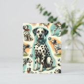 Schattige Naadloos Dalmatisch Briefkaart (Staand voorkant)