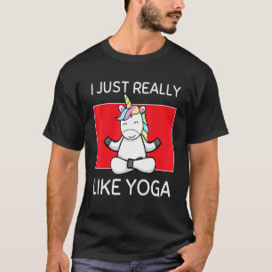 Schattige Namaste Eenhoorn Ik Houd Echt Van Yoga P T-shirt