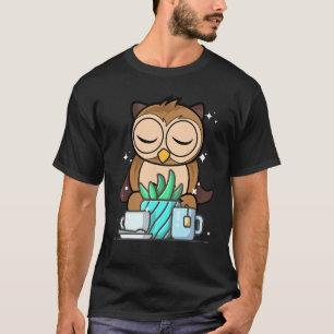 Schattige Namaste Uil Doet Yoga Tuinieren Koffie T-shirt