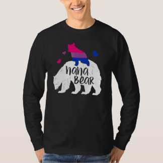 Schattige Nana Beer Biseksuele Vlag Biseksualiteit T-shirt