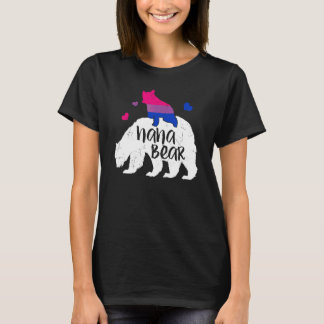 Schattige Nana Beer Biseksuele Vlag Biseksualiteit T-shirt
