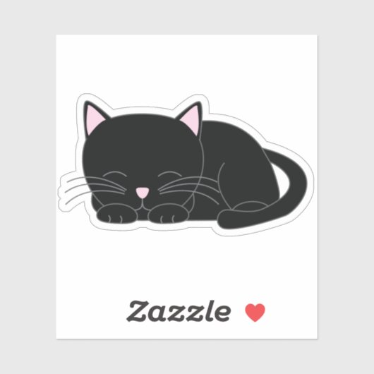 Schattige Napping Black Kitten Sticker (Vel)