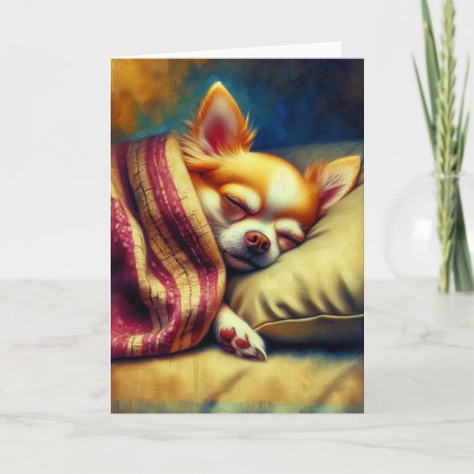 Schattige Napping Chihuahua Blank Kaart (Voorkant)