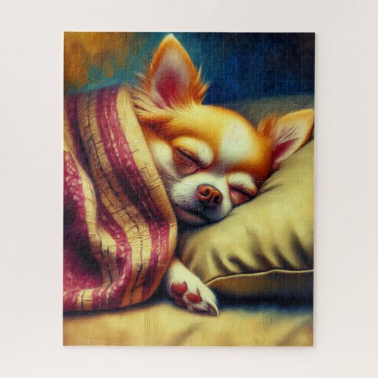 Schattige Napping Chihuahua Legpuzzel (Verticaal)