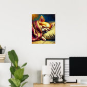 Schattige Napping Chihuahua Poster (Thuiskantoor)