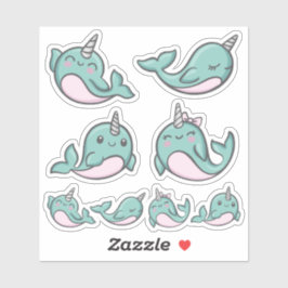 Schattige Narwhal Vinyl Sticker