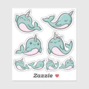Schattige Narwhal Vinyl Sticker