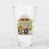 schattige nationale kippenliefhebbers woordkunst glas (Voorkant)