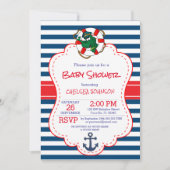 Schattige nautisch alligator Baby shower Kaart (Voorkant)