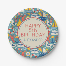 Schattige nautisch Zee leven gepersonaliseerd Papieren Bordje