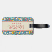 Schattige nautisch Zee levensmonogram Bagagelabel (Achterkant horizontaal)