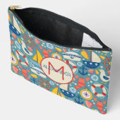 Schattige nautisch Zee levensmonogram Etui (Open)