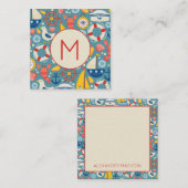 Schattige nautisch Zee levensmonogram Notitiekaartje (Voorkant / Achterkant)