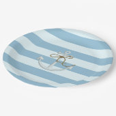 Schattige Nautische verankering op lichtblauwe str Papieren Bordje (Gekanteld)