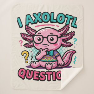 Schattige Nerd Axolotl I Axolotl Vragen Tekens Mem Sherpa Deken