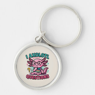 Schattige Nerd Axolotl I Axolotl Vragen Tekens Mem Sleutelhanger