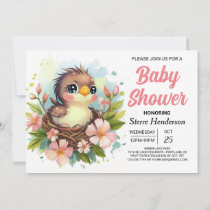 Schattige Nest Elegant Bird Baby shower Kaart