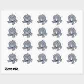 Schattige neushoornontwerp ronde sticker (Vel)