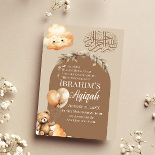 Schattige neutraal islamitisch Baby Aqiqah Kaart