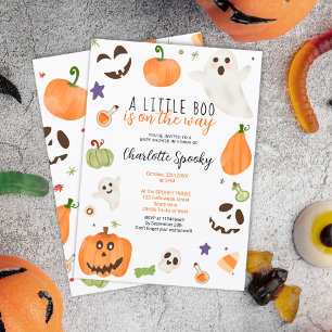 Schattige neutrale Halloween little boo baby showe Kaart