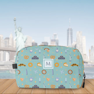Schattige New York City Pattern | Green Custom Mon Toilettasje