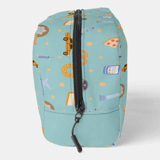 Schattige New York City Pattern | Green Custom Mon Toilettasje (Rechts)