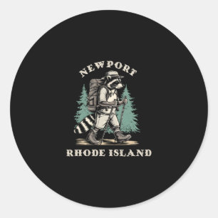 Schattige Newport Rhode Island Wandelpad Avontuur  Ronde Sticker