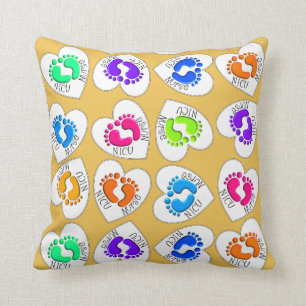 Schattige NICU Nurse Pillow Yellow Green Kussen