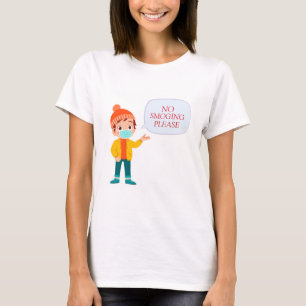 Schattige Niet Roken Alsjeblieft Anti Smog T-shirt