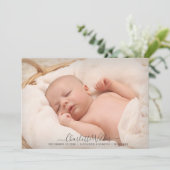 Schattige nieuwe baby foto Geboorte Flat Aankondiging (Staand voorkant)