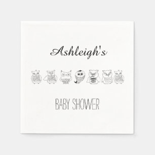 Schattige Night Owls Baby shower Servet