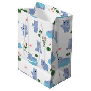 Schattige Nijlpaard Hippo Patroon Medium Cadeauzakje