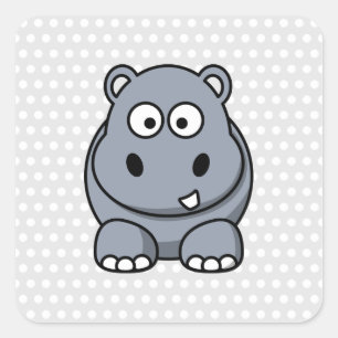 Schattige Nijlpaard Vierkante Sticker