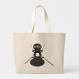 Schattige Ninja Jongen Anime Krijger Dubbele Katan Grote Tote Bag