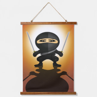Schattige Ninja Jongen Anime Krijger Katana  Hangend Wandkleed