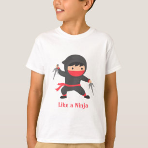 Schattige Ninja Jongen met Sai Wapens voor Kindere T-shirt