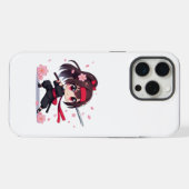 Schattige ninja krijger bloesem meisje iPhone hoesje (Achterkant horizontaal)