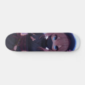 Schattige ninja krijger meisje skateboard (Horizontaal)