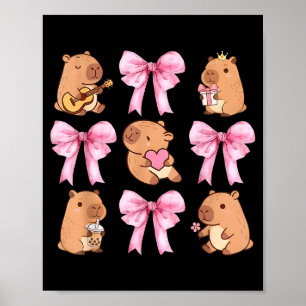 Schattige Nk Coquette Strik Kawaii Capybara Liefhe Poster