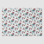 Schattige Noords schaatspatroon van het dorp Kerst Tissuepapier (Voorkant)