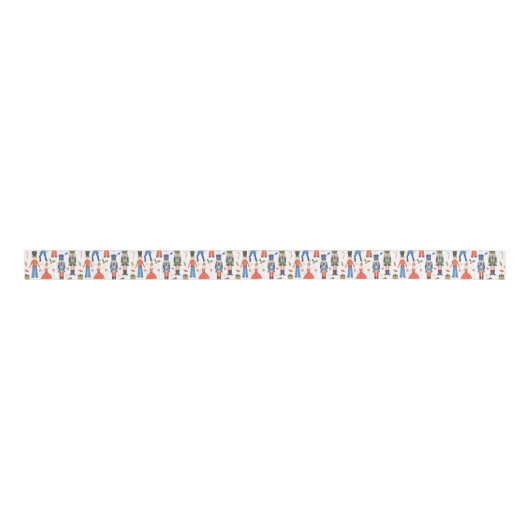 Schattige Notenkraker Ballet Pattern Christmas Grosgrain Lint (Voorkant)