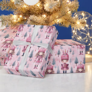 Schattige Notenkraker Kerstpatroon Cadeaupapier