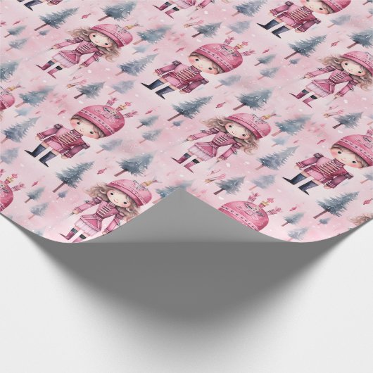 Schattige Notenkraker Kerstpatroon Cadeaupapier (Hoek)