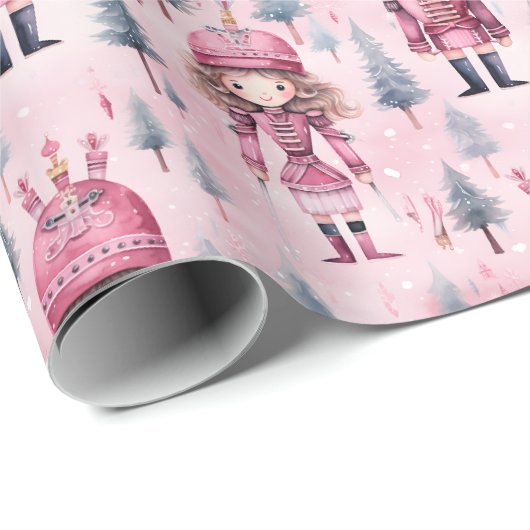 Schattige Notenkraker Kerstpatroon Cadeaupapier (Rol Hoek)