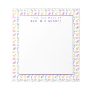 Schattige Nummers Patroon - Van het bureau van de  Notitieblok