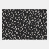 Schattige nummers Zwarte Roos Goud Patroon Wiskund Inpakpapier Vel (Voorkant 2)