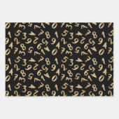 Schattige nummers Zwarte Roos Goud Patroon Wiskund Inpakpapier Vel (Voorkant)