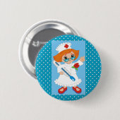 Schattige Nurse Graphics Button (Voorkant /achterkant)