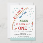 Schattige O- Fish-Ally One Vist 1e verjaardag Kaart (Voorkant)