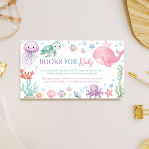 Schattige Oceaan Zee Zie Je Gauw Baby Shower Boeke Informatiekaartje